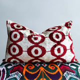 cushion cover silk velvet ikat / organic linen 40x60cm vl020