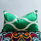 cushion cover silk velvet ikat / organic linen 40x60cm vl021