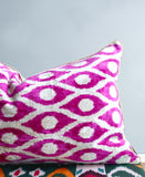 cushion cover silk velvet ikat / organic linen 40x60cm vl022