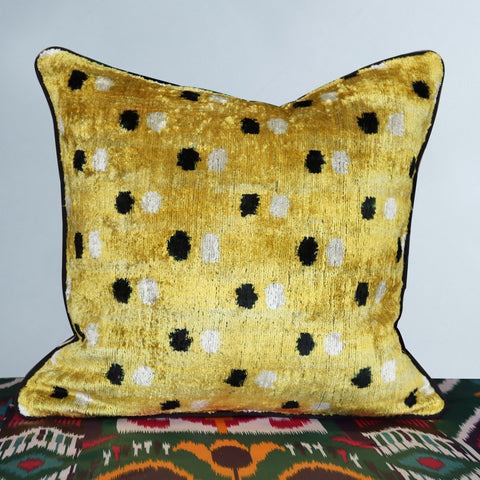 cushion cover silk velvet ikat / organic linen 40x40cm vl057