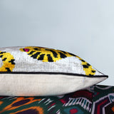 cushion cover silk velvet ikat / organic linen 40x60cm vl058
