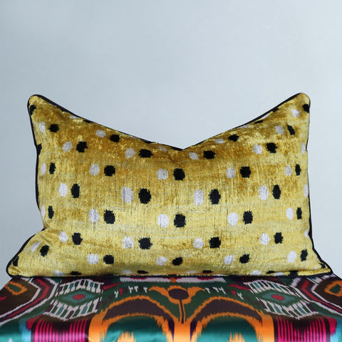 cushion cover silk velvet ikat / organic linen 40x60cm vl059