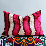 cushion cover silk velvet ikat / cotton ikat 40x60cm vc023