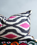 cushion cover silk velvet ikat / cotton ikat 40x60cm vc023