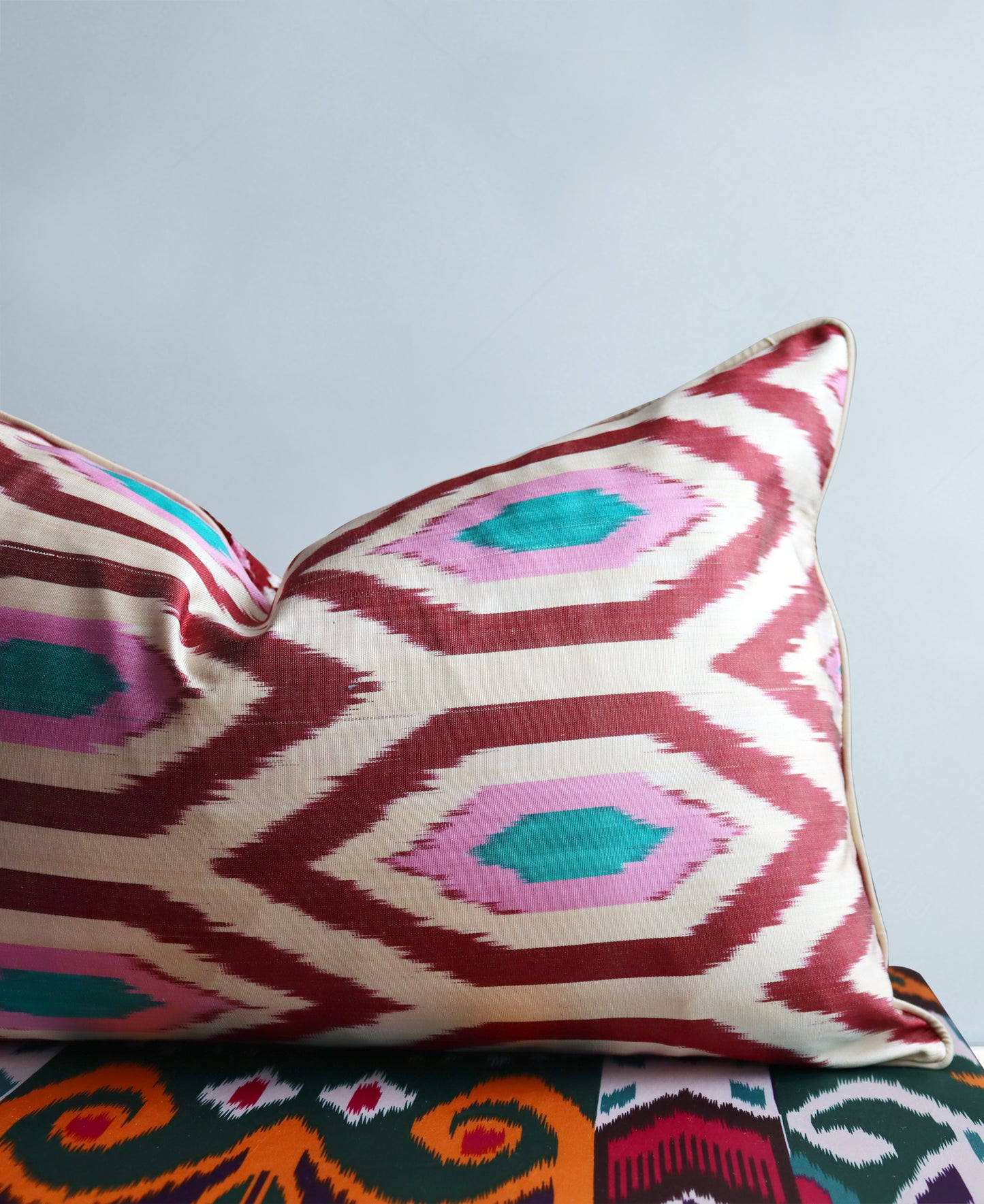 cushion cover silk velvet ikat / silk ikat 40x60cm vc025