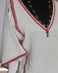 handwoven caftan dress bold red silk cotton