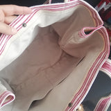 vintage linen bag bold stripes