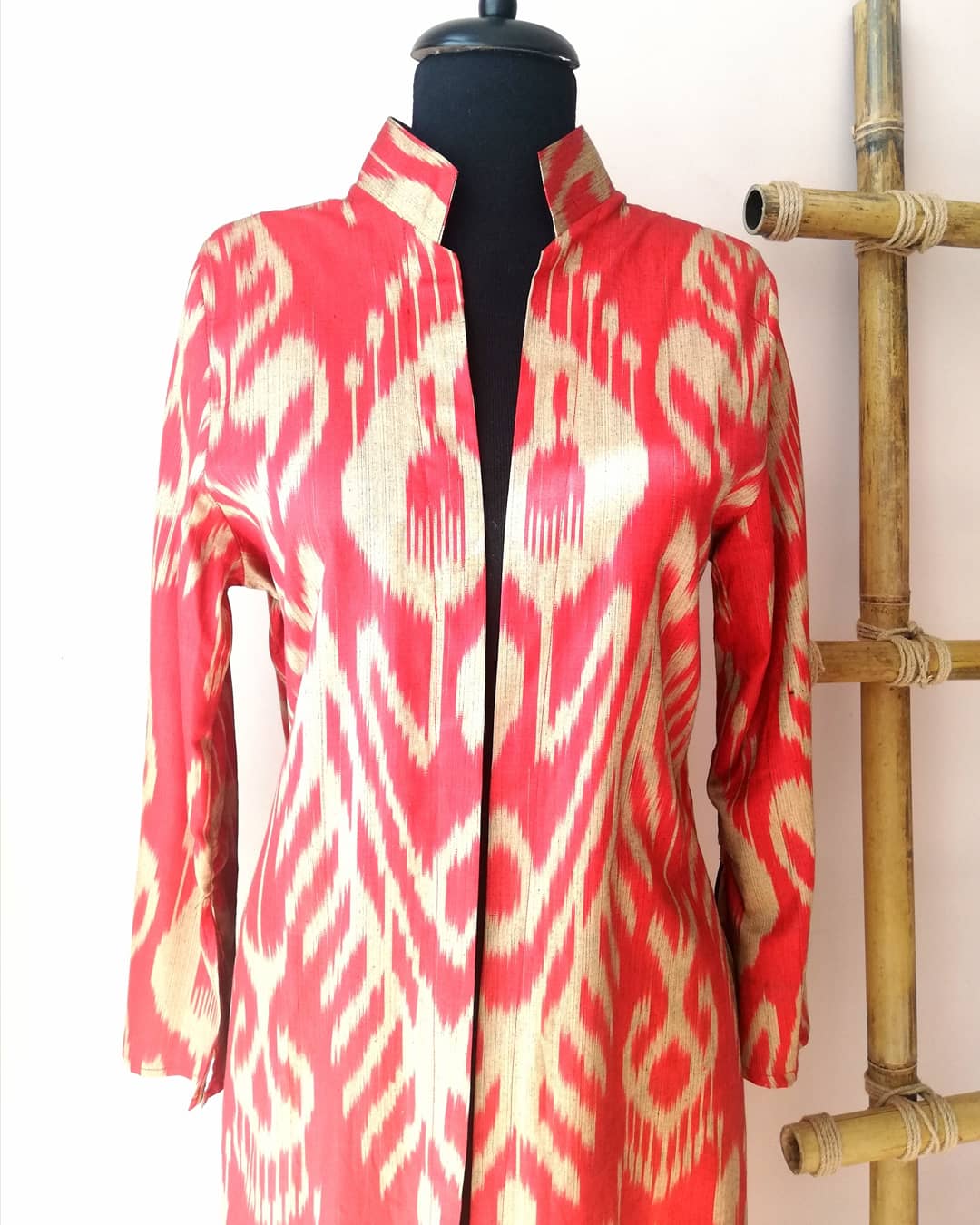 silk ikat caftan (red)