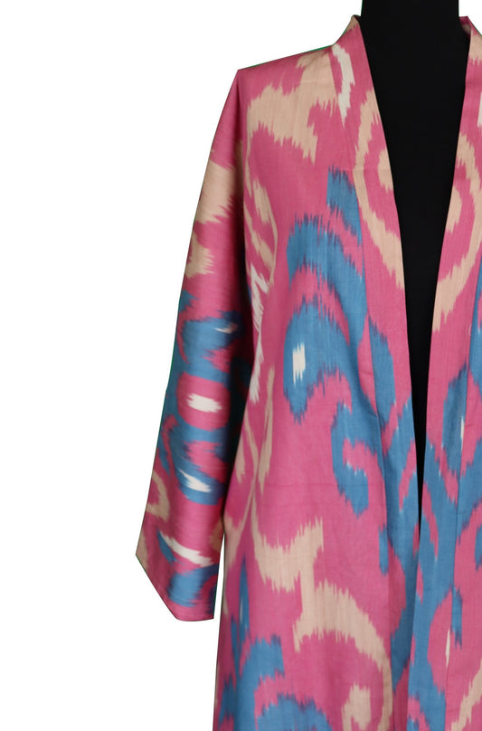 cotton ikat caftan (pink)