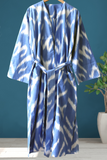 Cotton Ikat Blue Caftan 013