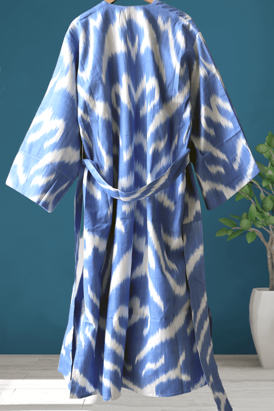 Cotton Ikat Blue Caftan 013