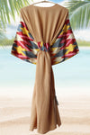 silk ikat winged robe camel