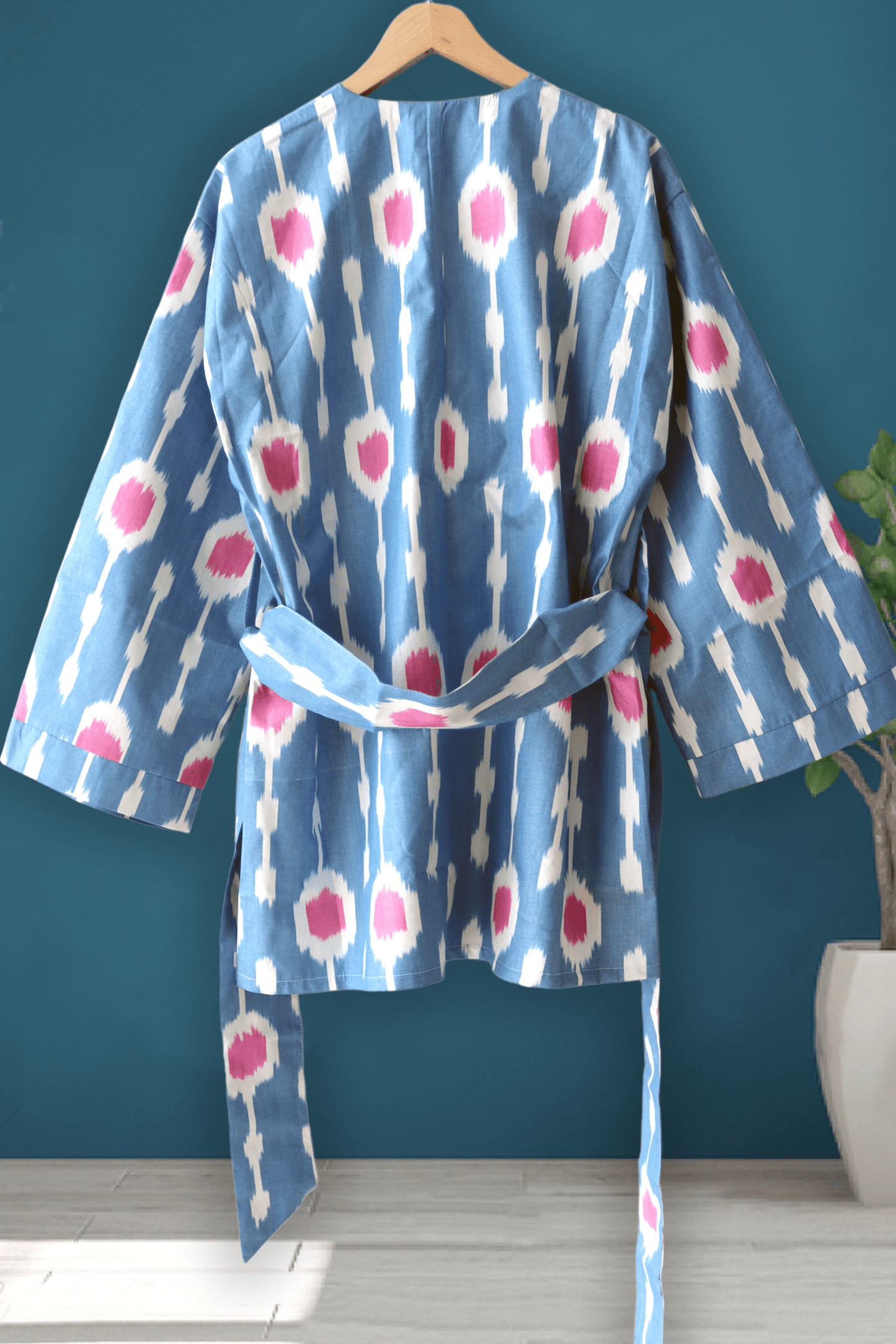 Cotton Ikat Blue Pink Jacket