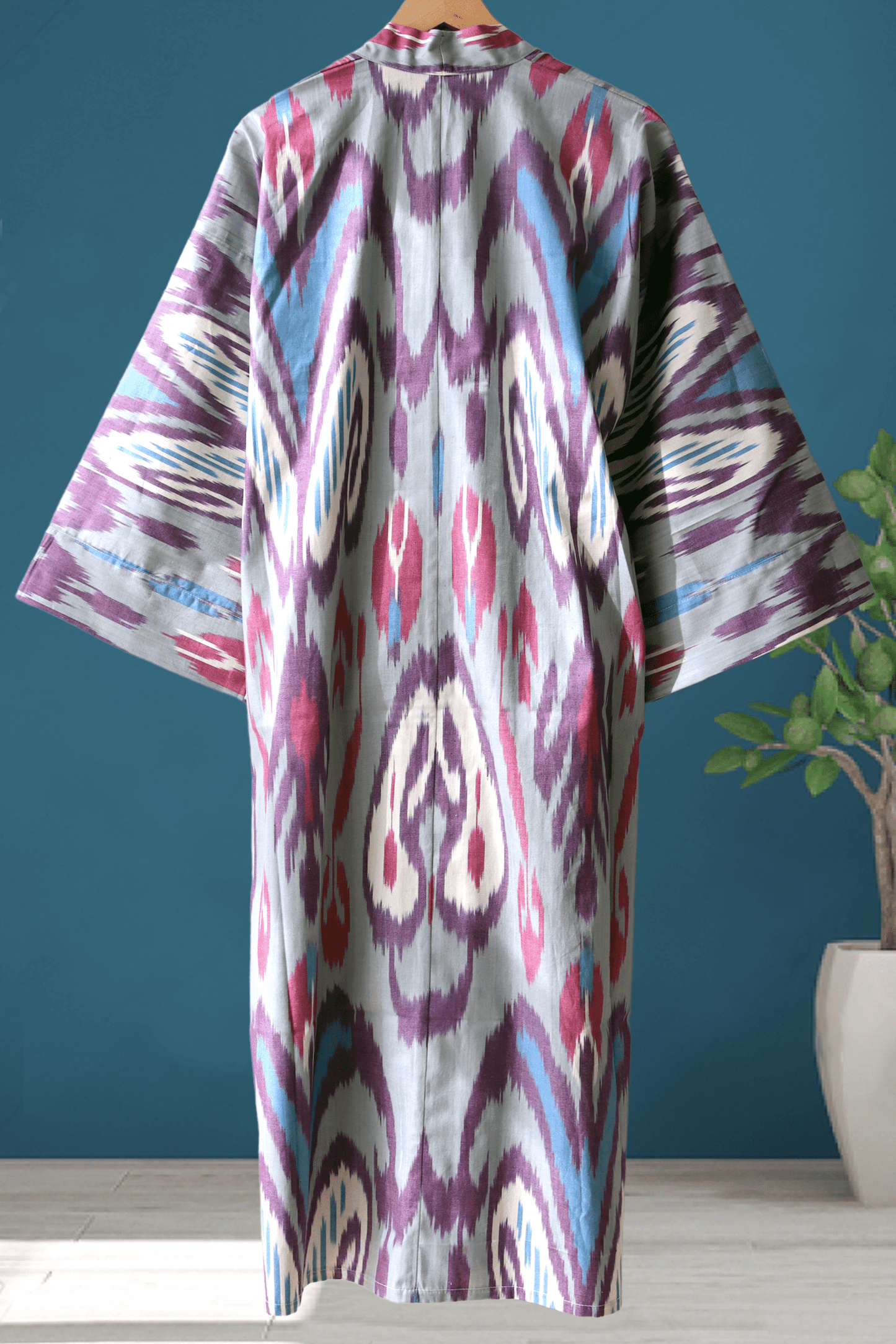 Caftán Algodón Ikat Estilo Kimono 017