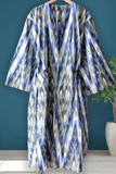 Cotton Ikat Blue Grey Caftan