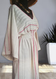 handwoven caftan silk-cotton red stripes