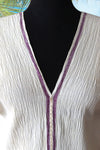 handwoven caftan dress purple stripes