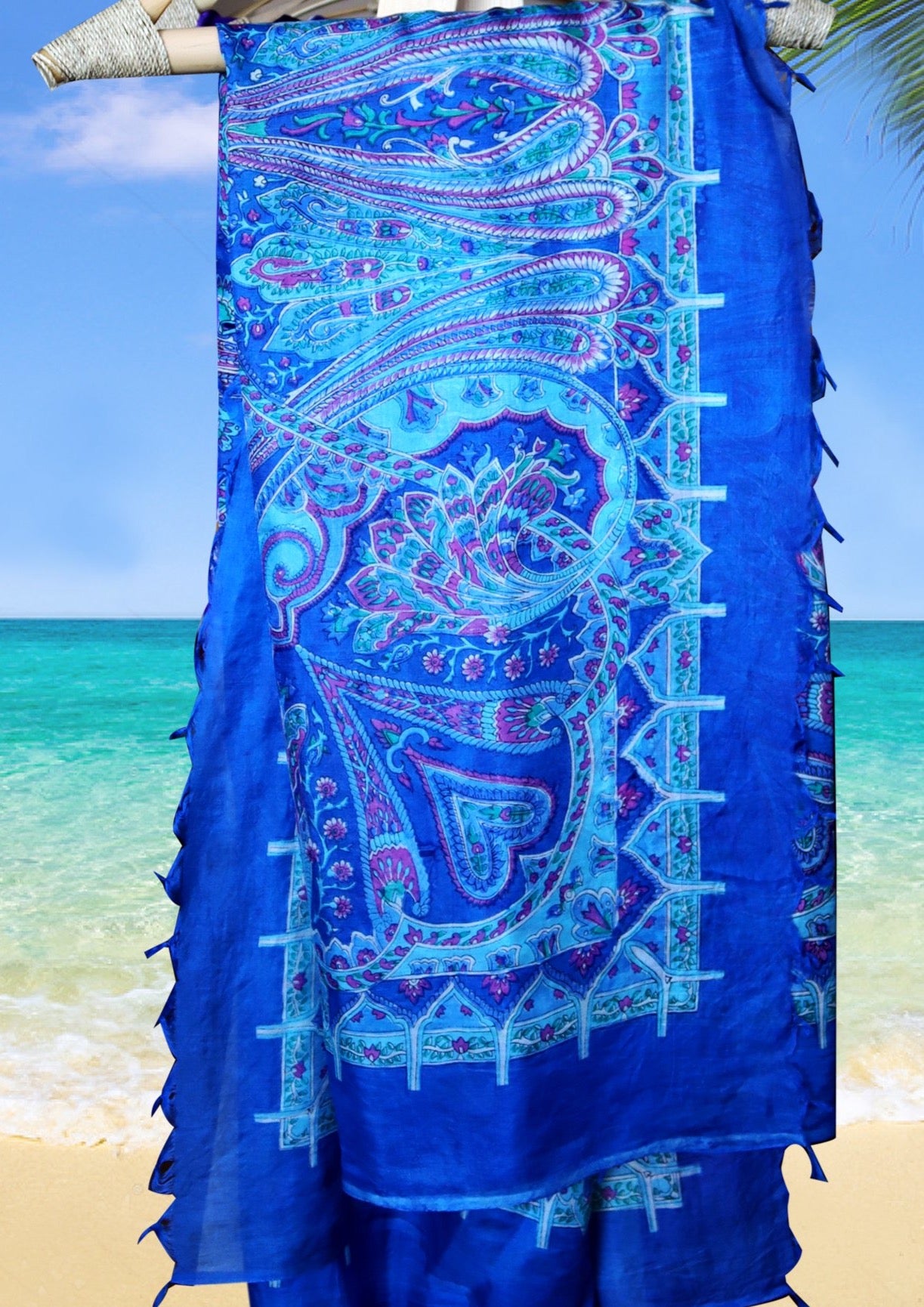 handprinted silk scarf 005