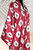 Silk Ikat Kimono Style Red Caftan