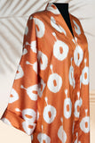 Silk Ikat Kimono Style Orange Caftan