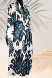 Silk Ikat Kimono Style Black Caftan