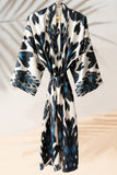 Silk Ikat Kimono Style Black Caftan