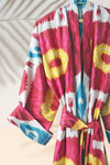 Silk Ikat Kimono Style Red Caftan