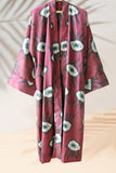 Silk Ikat Kimono Style Red Evel Eye Caftan