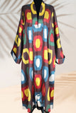 Silk Ikat Kimono Style Multicolor Caftan