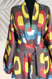 Silk Ikat Kimono Style Multicolor Caftan