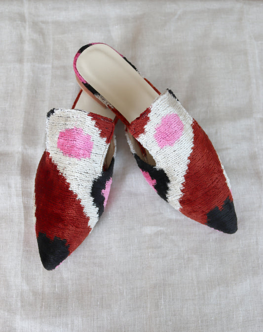 silk velvet ikat slippers 052