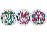 porcelain service plates of set with ikat print