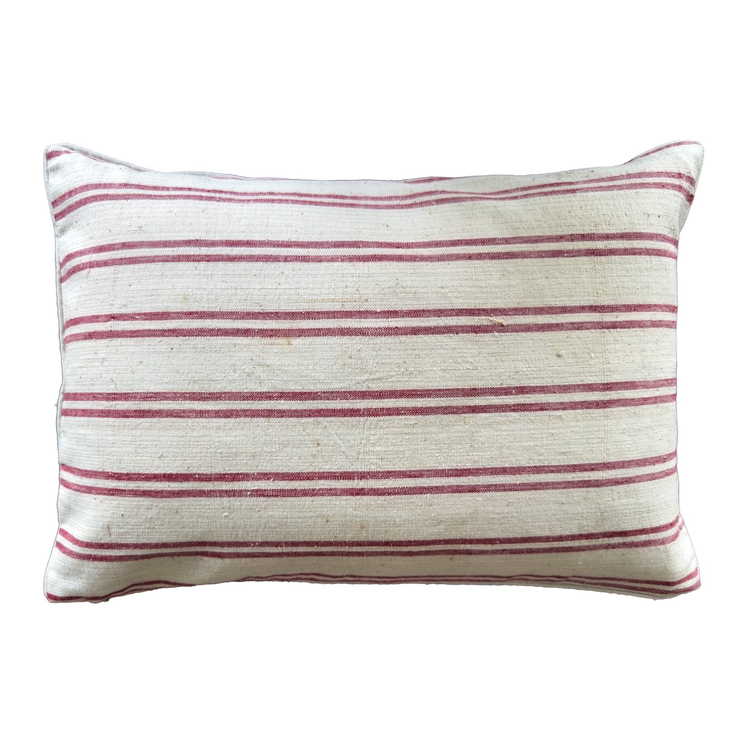 Double Sided Silk Ikat & Antique Handwoven Linen Pillow Cover bck