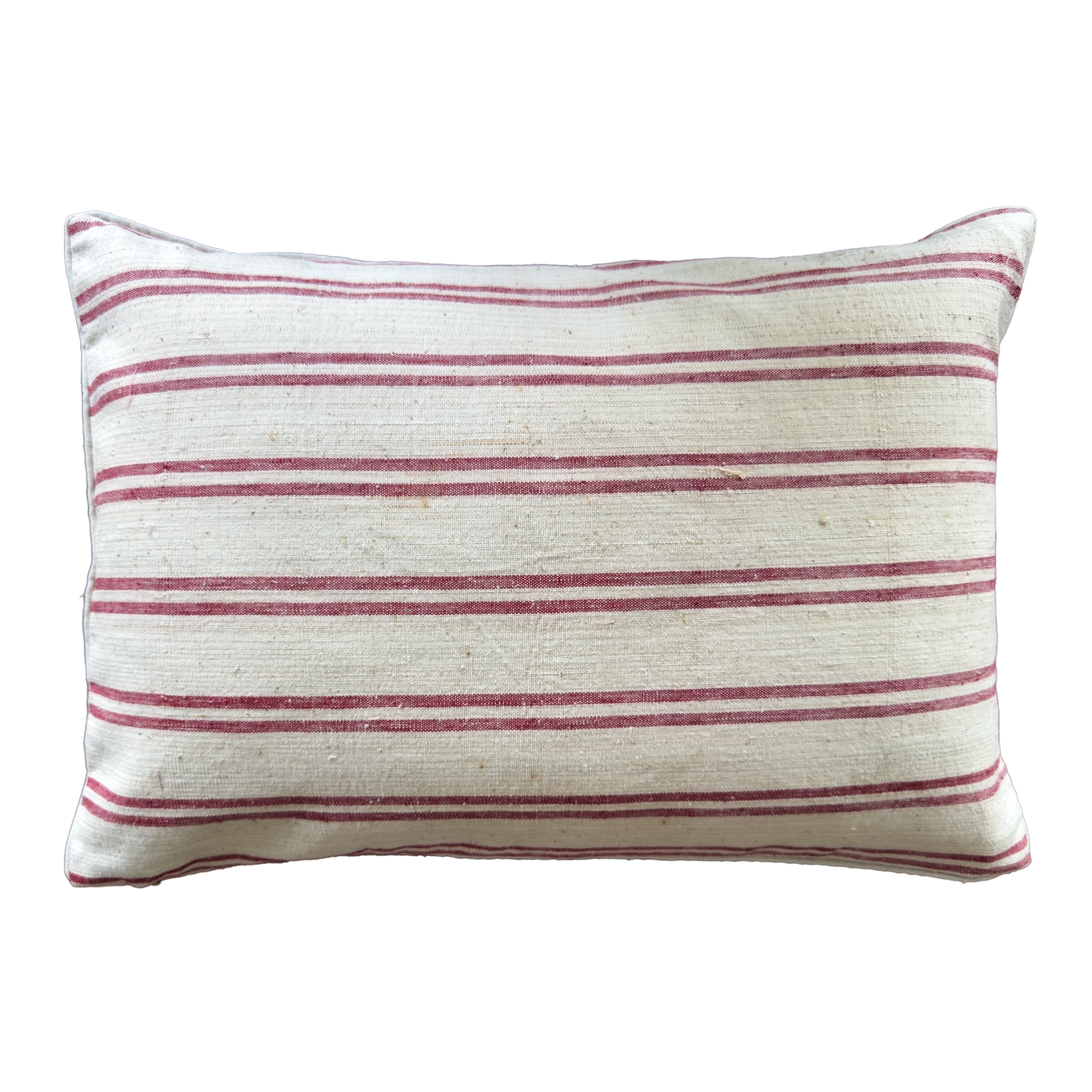 Double Sided Silk Ikat & Antique Handwoven Linen Pillow Cover bck