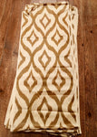 Hand Woman Silk ikat brown color Fabric Fri