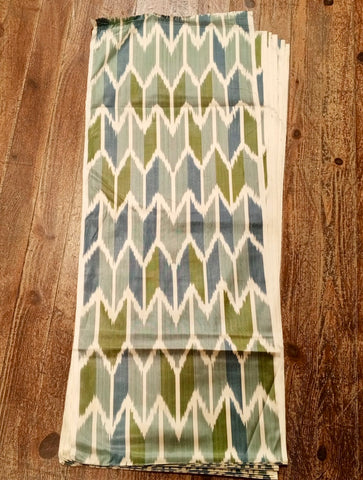 Silk ikat blue and green arrow