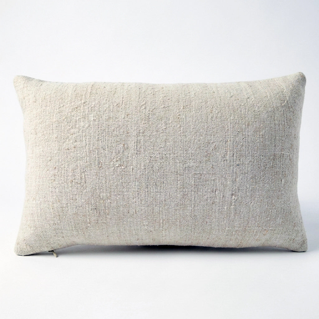 Antique Grain Sack Lumbar Pillow | Aqua Heritage Stripe – 40×60 cm