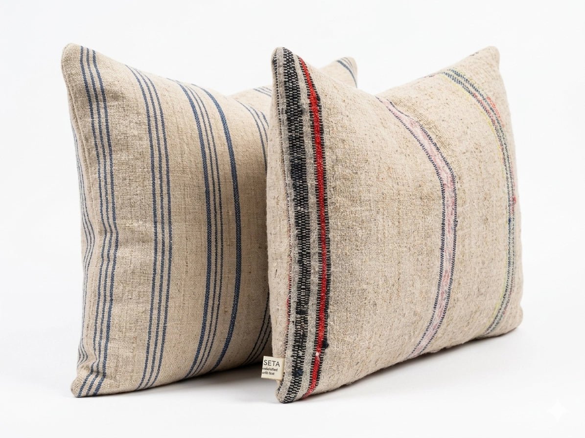 Authentic antique grain sack textile