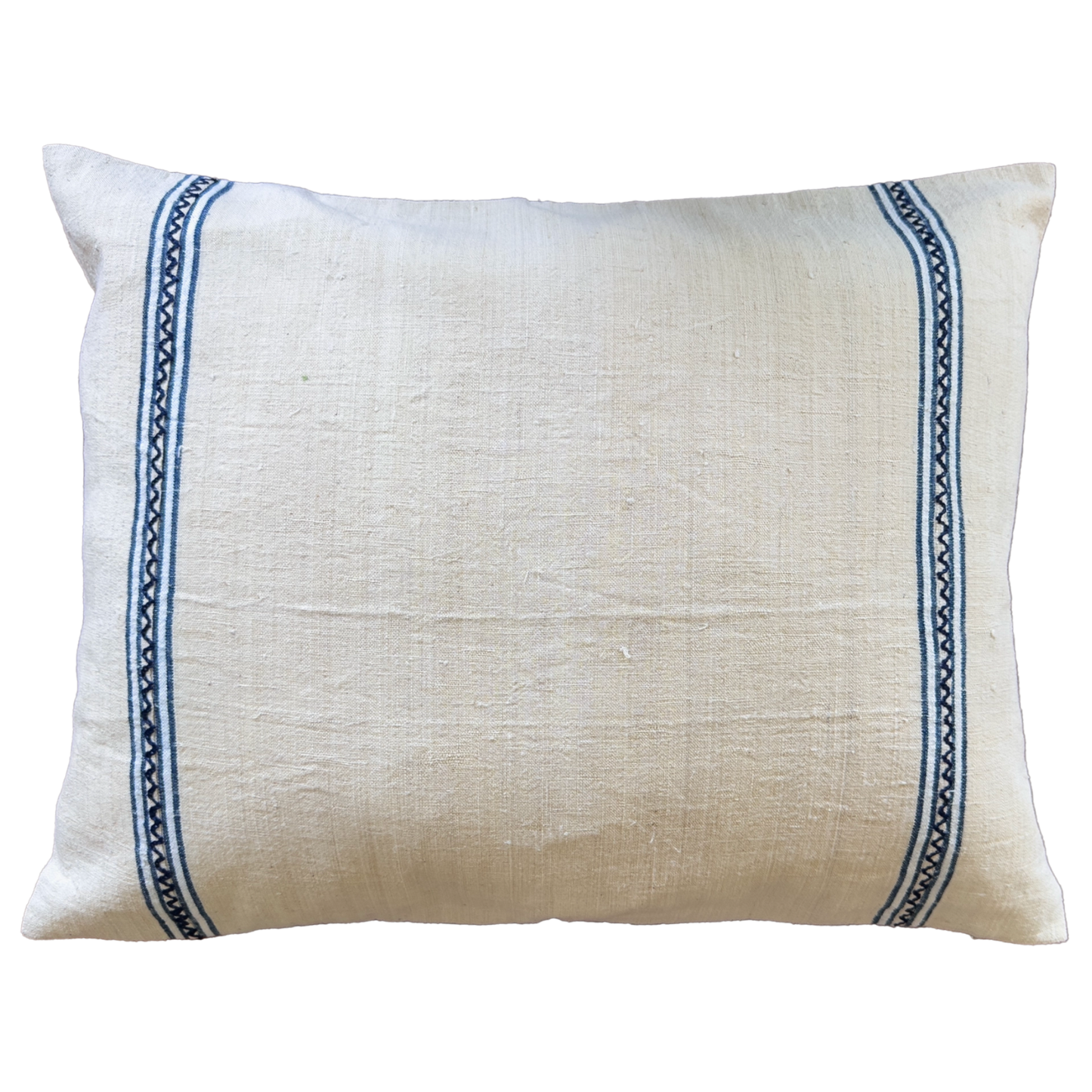 Double-Sided Antique Handwoven Linen Cushion Cover in Natural Linen
