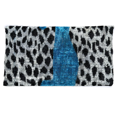 Silk Velvet Ikat Clutch with Silver Chain & Tassel | Handmade Wholesale Luxury Bag - MIASETA