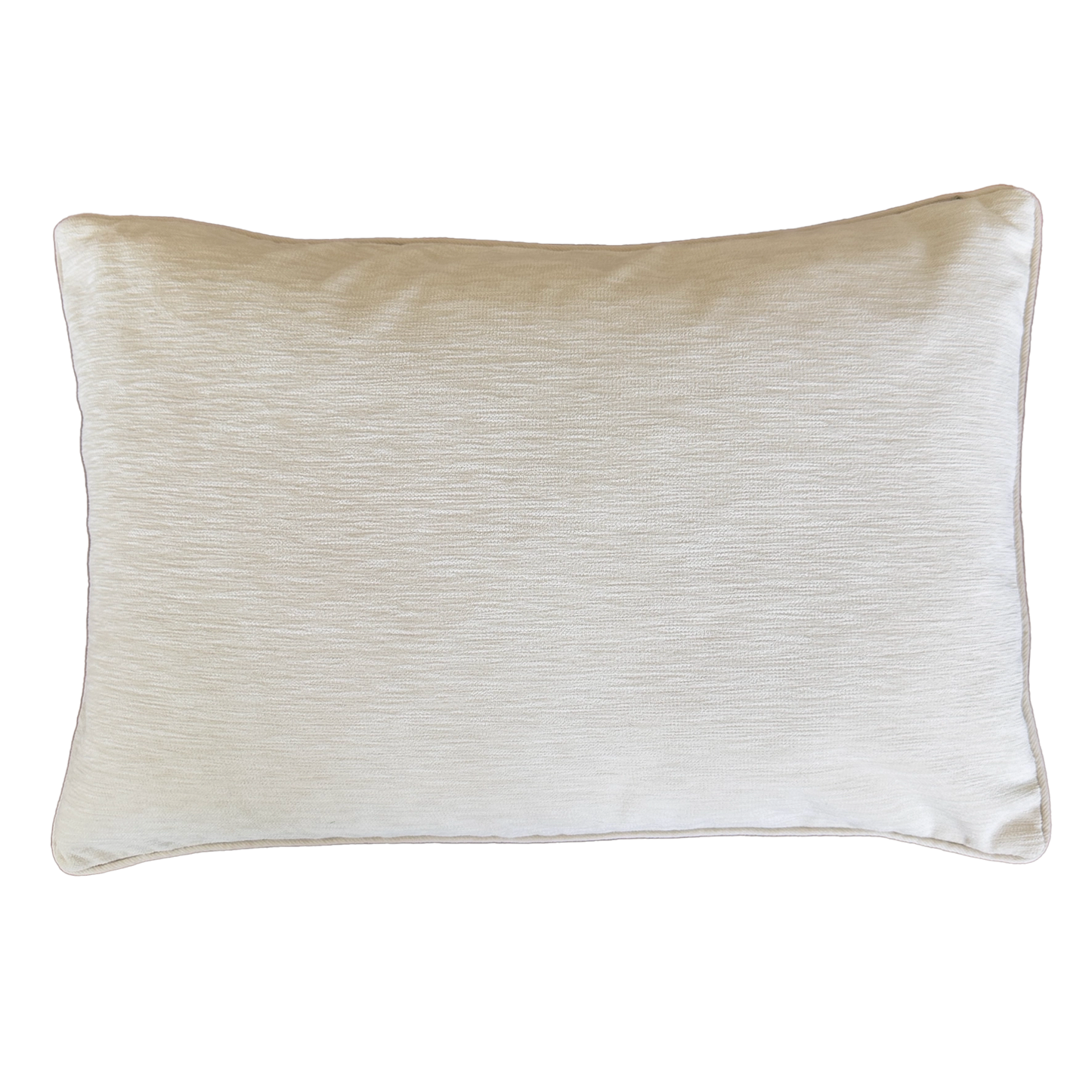 Handmade Blue Diamond silk velvet ikat cushion cover featuring a geometric pattern in blue, grey and ivory with a soft velvet back, 40×60 cm. backside