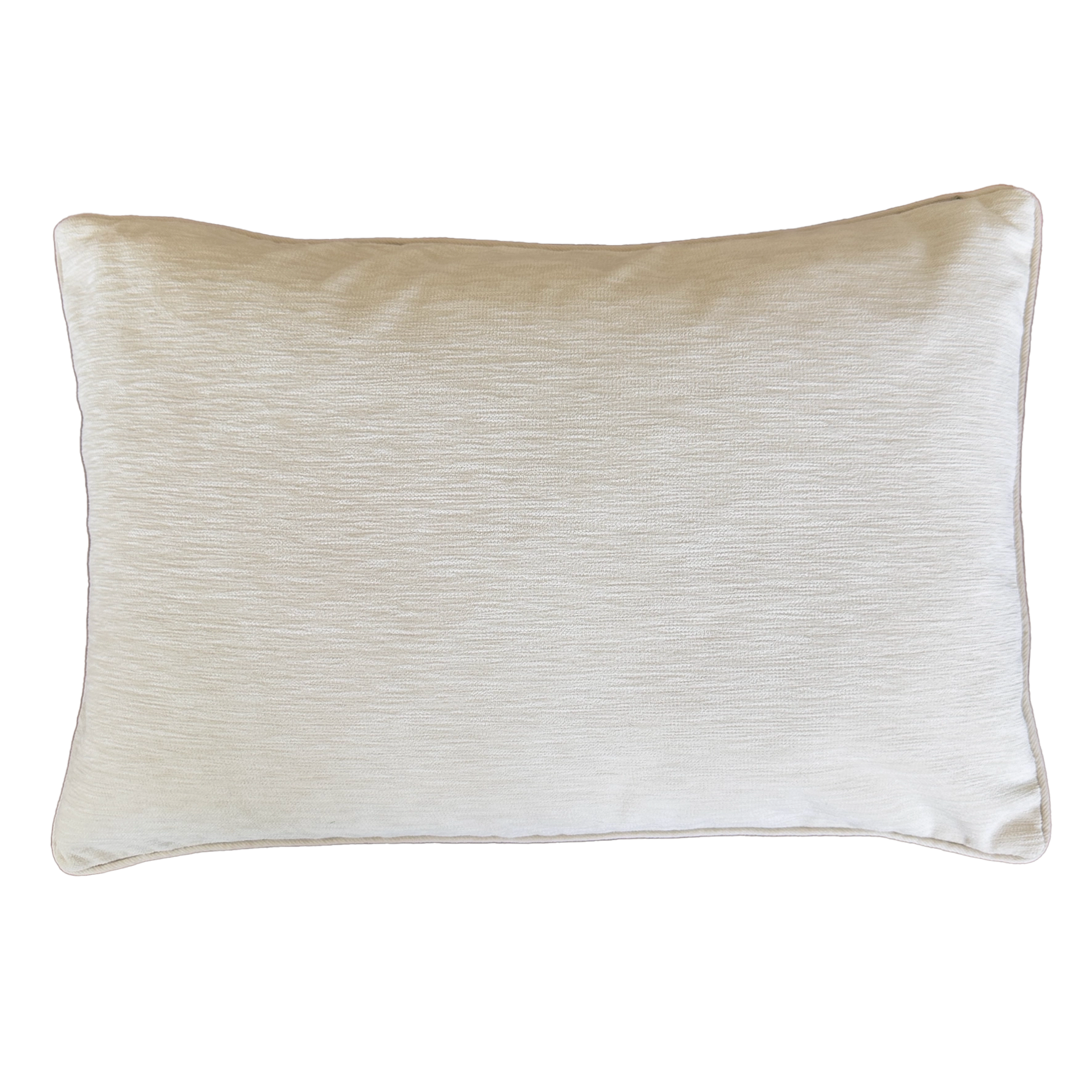 Handmade Blue Diamond silk velvet ikat cushion cover featuring a geometric pattern in blue, grey and ivory with a soft velvet back, 40×60 cm. backside