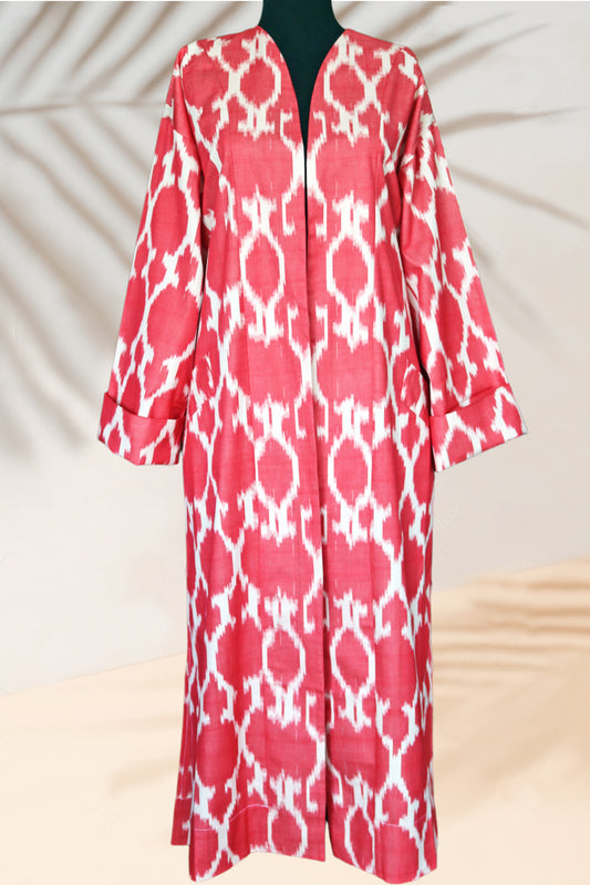 Cotton Ikat Red Caftan