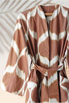 Brown ikat cotton caftan