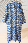 Cotton Ikat Blue Caftan 032