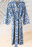 Cotton Ikat Blue Caftan 032