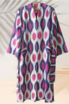 Cotton Ikat Pink Purple Caftan