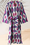 Cotton Ikat Pink Purple Caftan