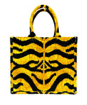 Golden Tiger Ikat Large Tote Bag front