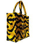 Silk Ikat Velvet Golden Tiger Large Tote Bag_02